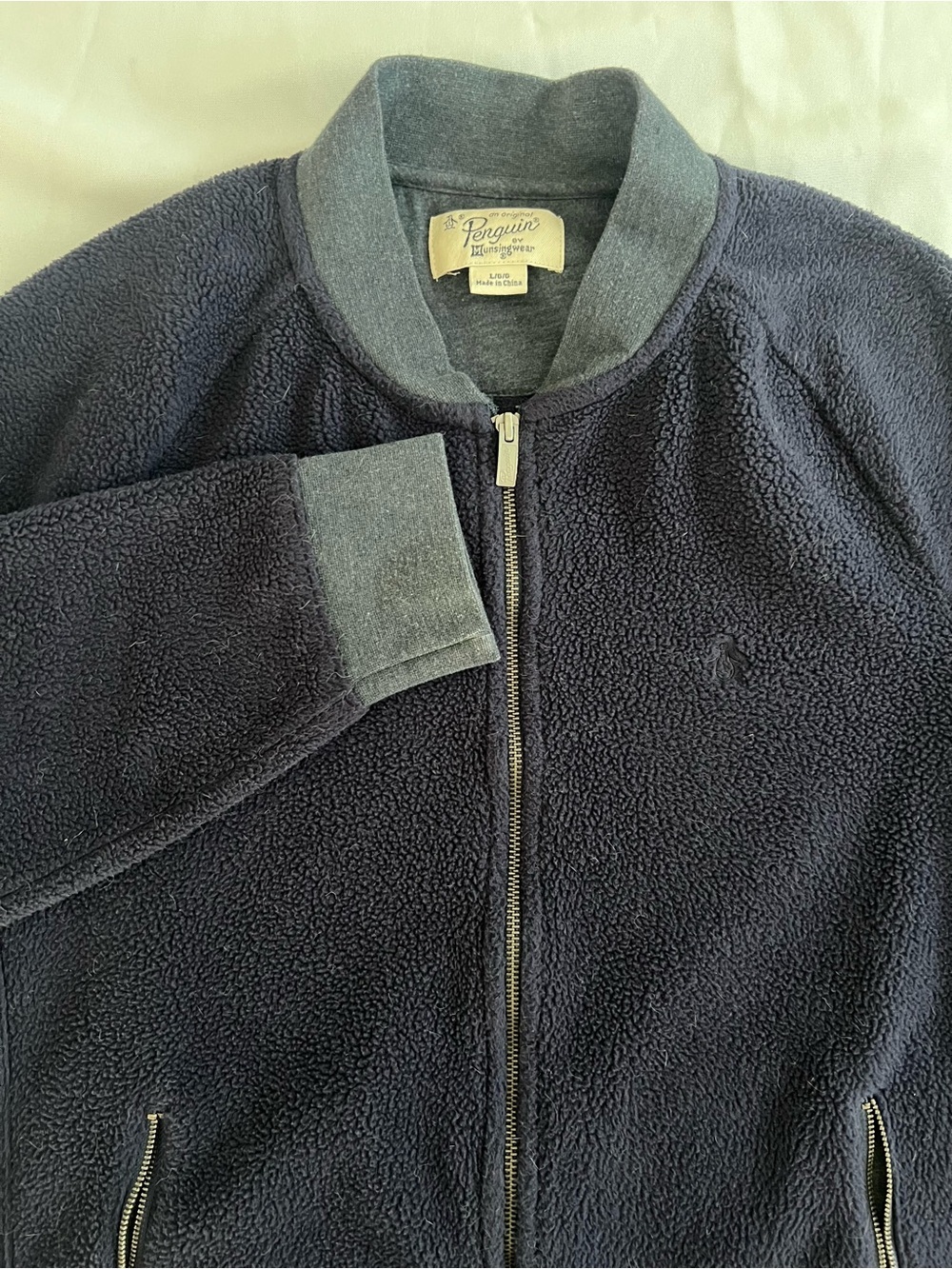 Original Penguin Navy Sherpa Bomber Jacket